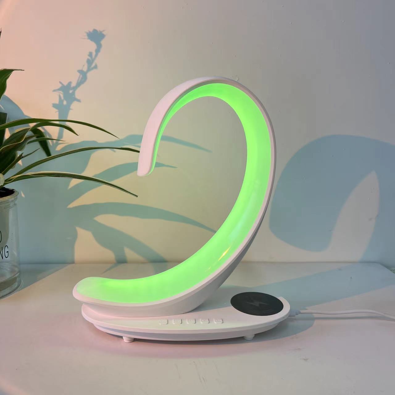 Multi-functional Desktop Wireless Charger Bluetooth Speaker Atmosphere Colorful Light White Swan Light Multi-functional Desktop Wireless Charger Bluetooth Speaker Atmosphere Colorful Light White Swan Light